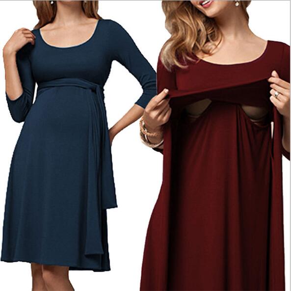 Maternity Dress Clothes Summer Pregnancy Clothes Cotton Casual Pregnancy Dress  Nursing Breastfeeding Dress For Pregnant Women – Parent Thesis